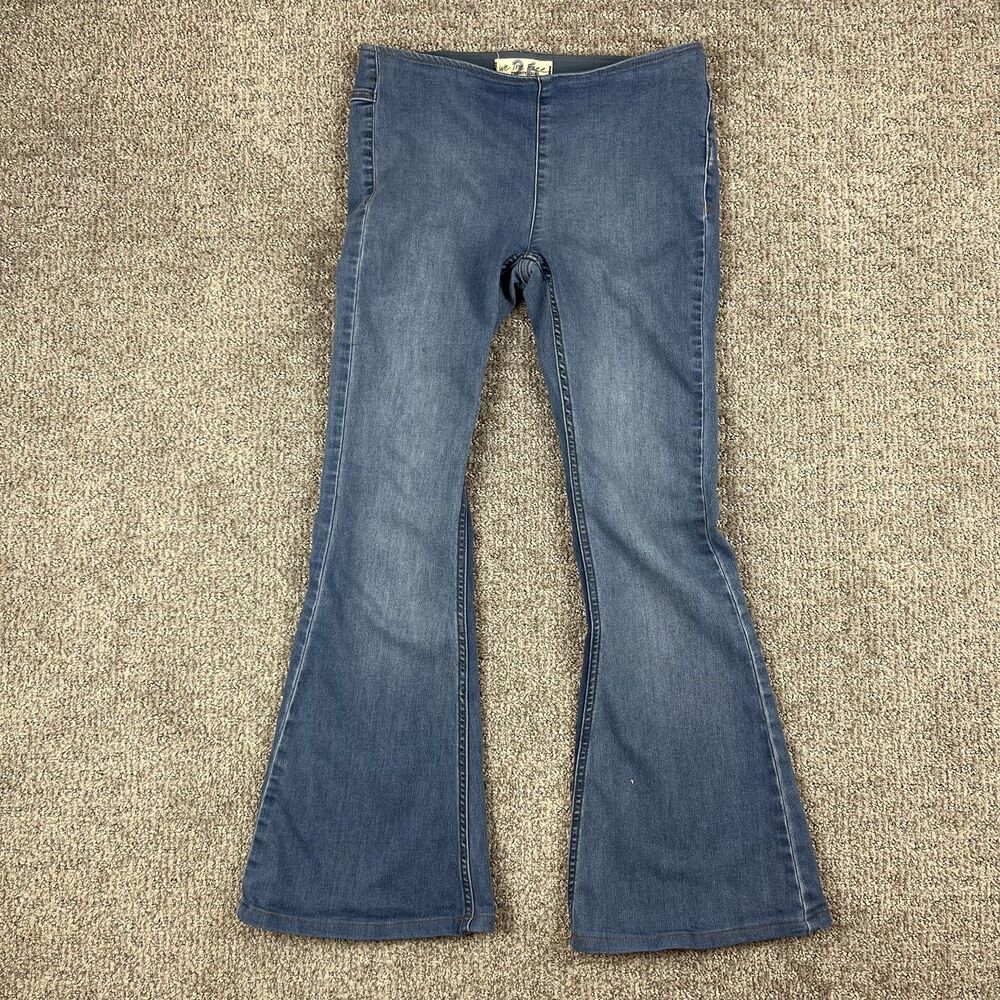 We The Free Jeans Womens 26 Flare Pull On Stretch Boho Festival Retro 70s